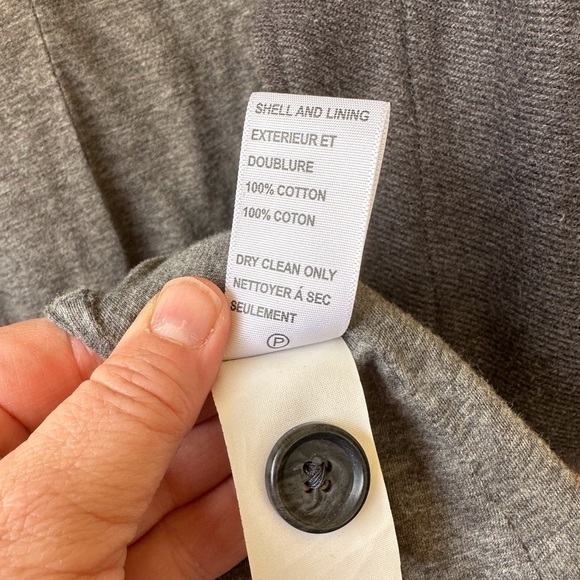 James Perse Gray 100% Cotton Knit Hidden Waist Drawstring Button front Jacket - Picture 10 of 11